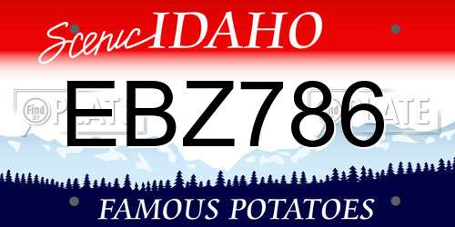 EBZ786 Idaho License Plate