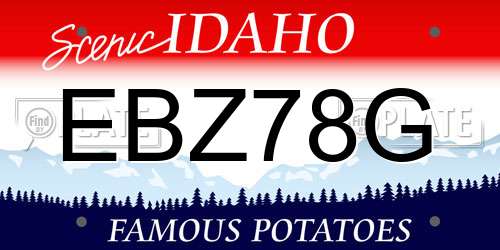 EBZ78G Idaho License Plate
