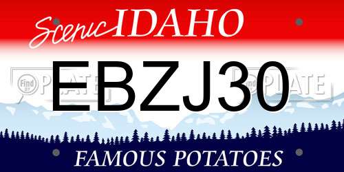 EBZJ30 Idaho License Plate