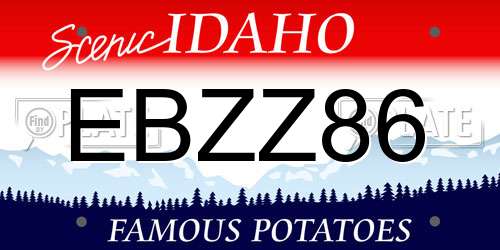 EBZZ86 Idaho License Plate