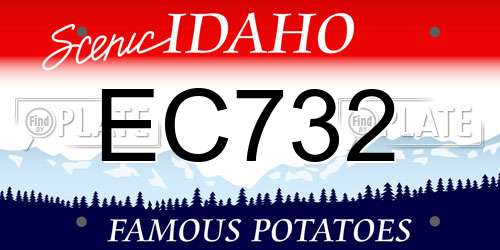 EC732 Idaho License Plate