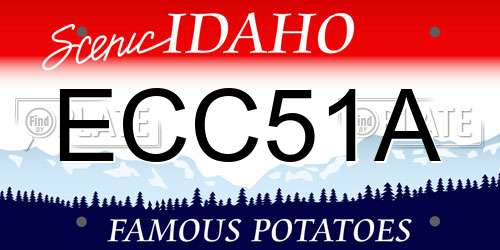ECC51A Idaho License Plate