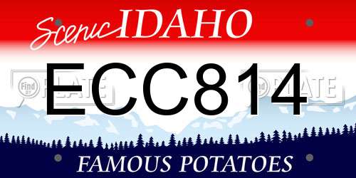 ECC814 Idaho License Plate