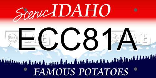 ECC81A Idaho License Plate