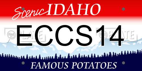 ECCS14 Idaho License Plate