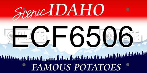 ECF6506 Idaho License Plate