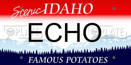 ECHO Idaho License Plate
