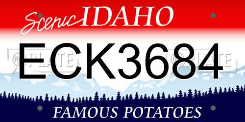 ECK3684 Idaho License Plate