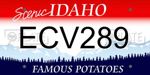ECV289 Idaho License Plate