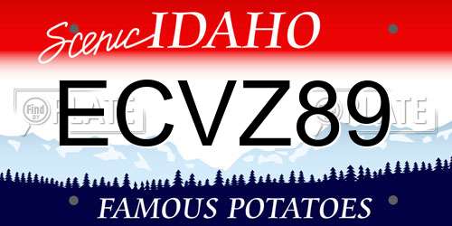 ECVZ89 Idaho License Plate