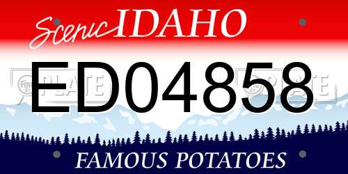 ED04858 Idaho License Plate