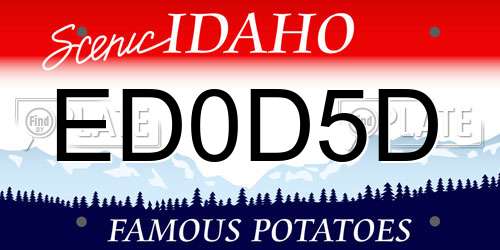 ED0D5D Idaho License Plate