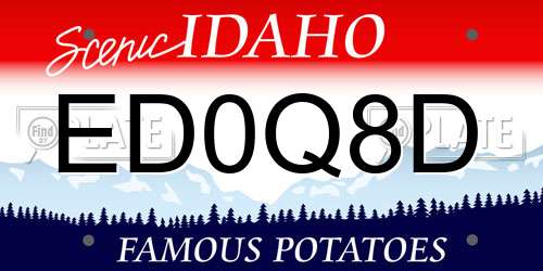ED0Q8D Idaho License Plate