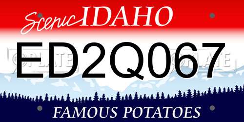 ED2Q067 Idaho License Plate