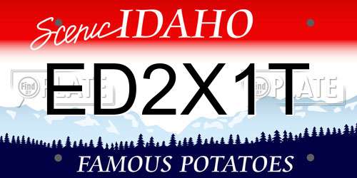 ED2X1T Idaho License Plate