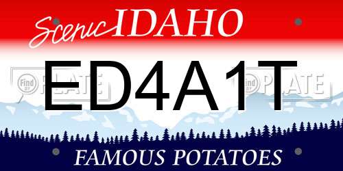 ED4A1T Idaho License Plate