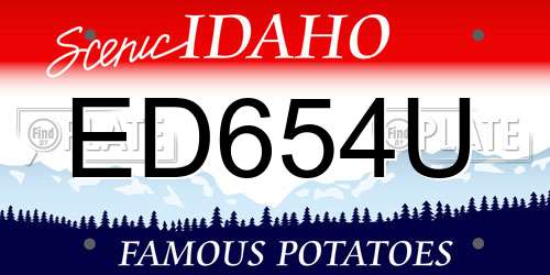 ED654U Idaho License Plate