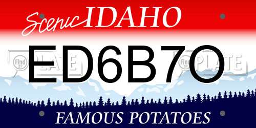 ED6B7O Idaho License Plate