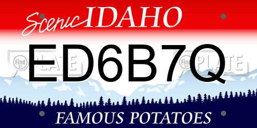 ED6B7Q Idaho License Plate