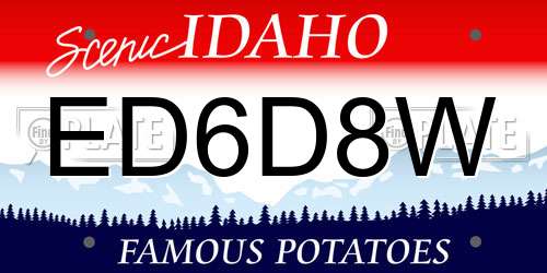 ED6D8W Idaho License Plate