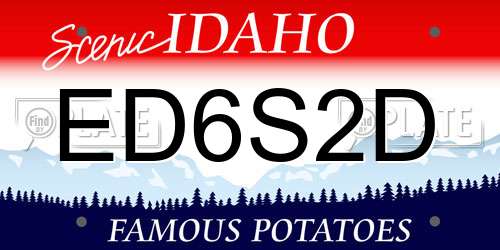 ED6S2D Idaho License Plate