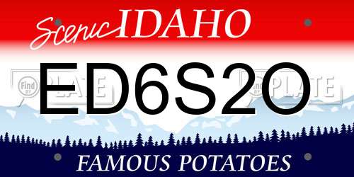 ED6S2O Idaho License Plate
