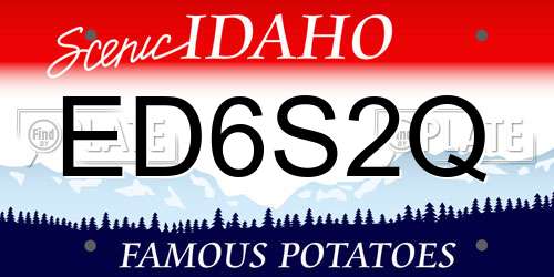 ED6S2Q Idaho License Plate