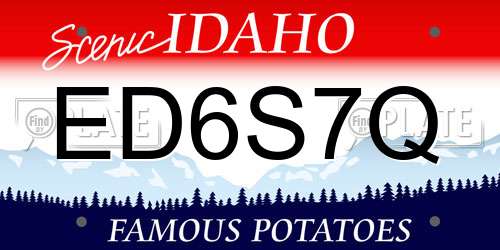 ED6S7Q Idaho License Plate