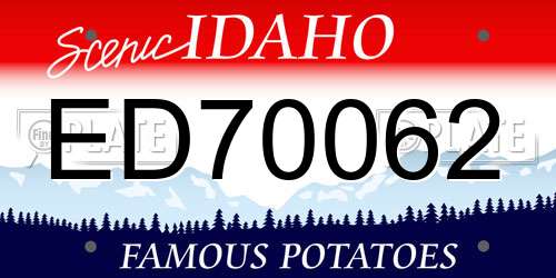 ED70062 Idaho License Plate