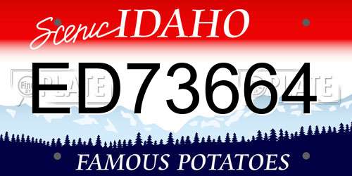ED73664 Idaho License Plate