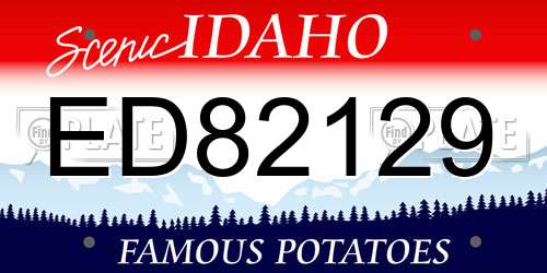 ED82129 Idaho License Plate