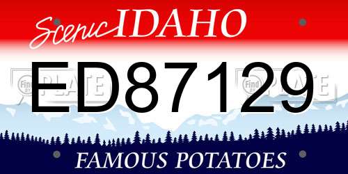ED87129 Idaho License Plate
