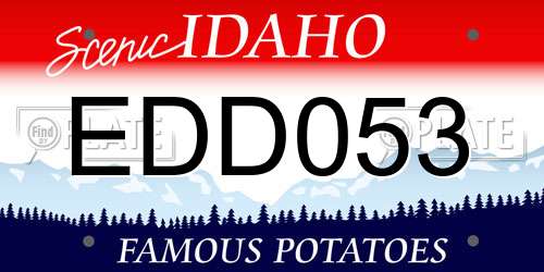 EDD053 Idaho License Plate