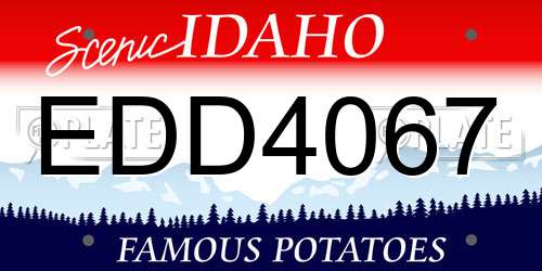 EDD4067 Idaho License Plate
