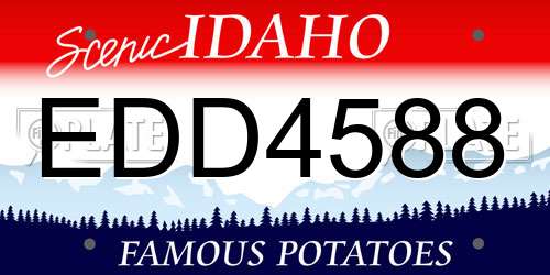 EDD4588 Idaho License Plate