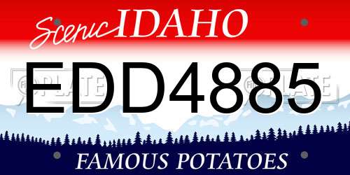 EDD4885 Idaho License Plate