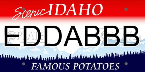 EDDABBB Idaho License Plate