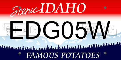 EDG05W Idaho License Plate