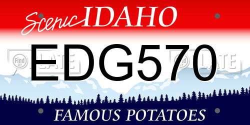 EDG570 Idaho License Plate