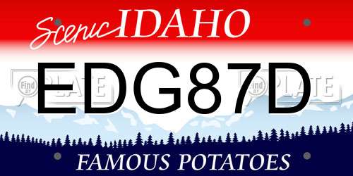 EDG87D Idaho License Plate