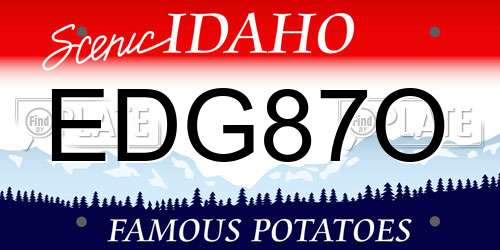 EDG87O Idaho License Plate