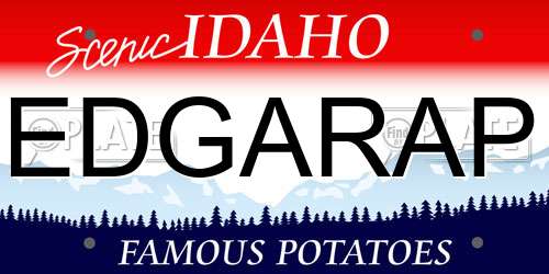 EDGARAP Idaho License Plate