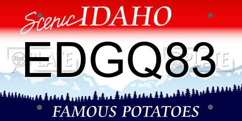 EDGQ83 Idaho License Plate
