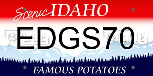 EDGS70 Idaho License Plate