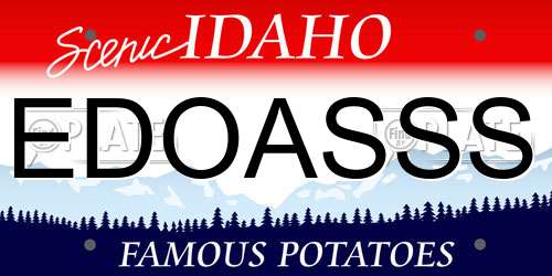 EDOASSS Idaho License Plate