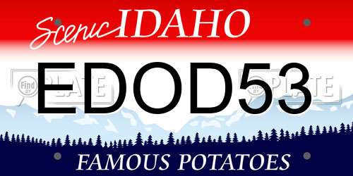 EDOD53 Idaho License Plate