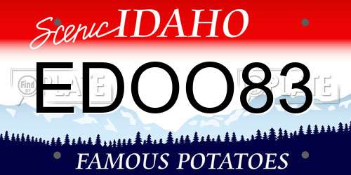 EDOO83 Idaho License Plate