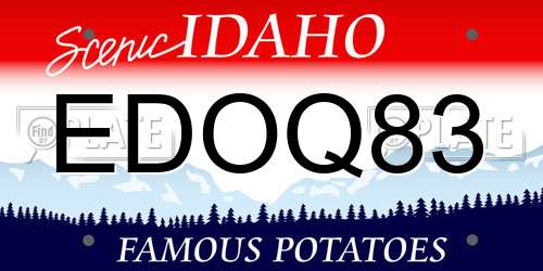 EDOQ83 Idaho License Plate