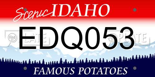 EDQ053 Idaho License Plate