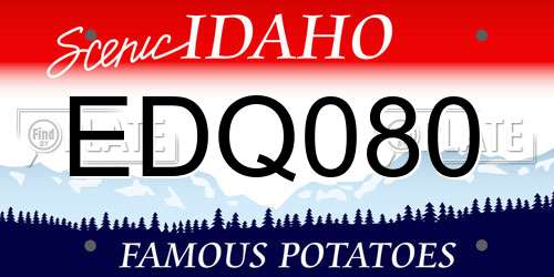 EDQ080 Idaho License Plate